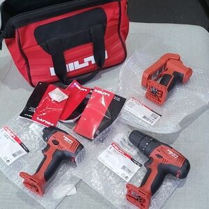 Hilti Red and Black Cordless Drill Set